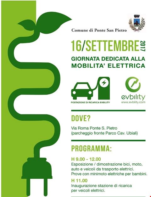Ponte San Pietro inaugurazione stazione ricarica elettrica Bergamo